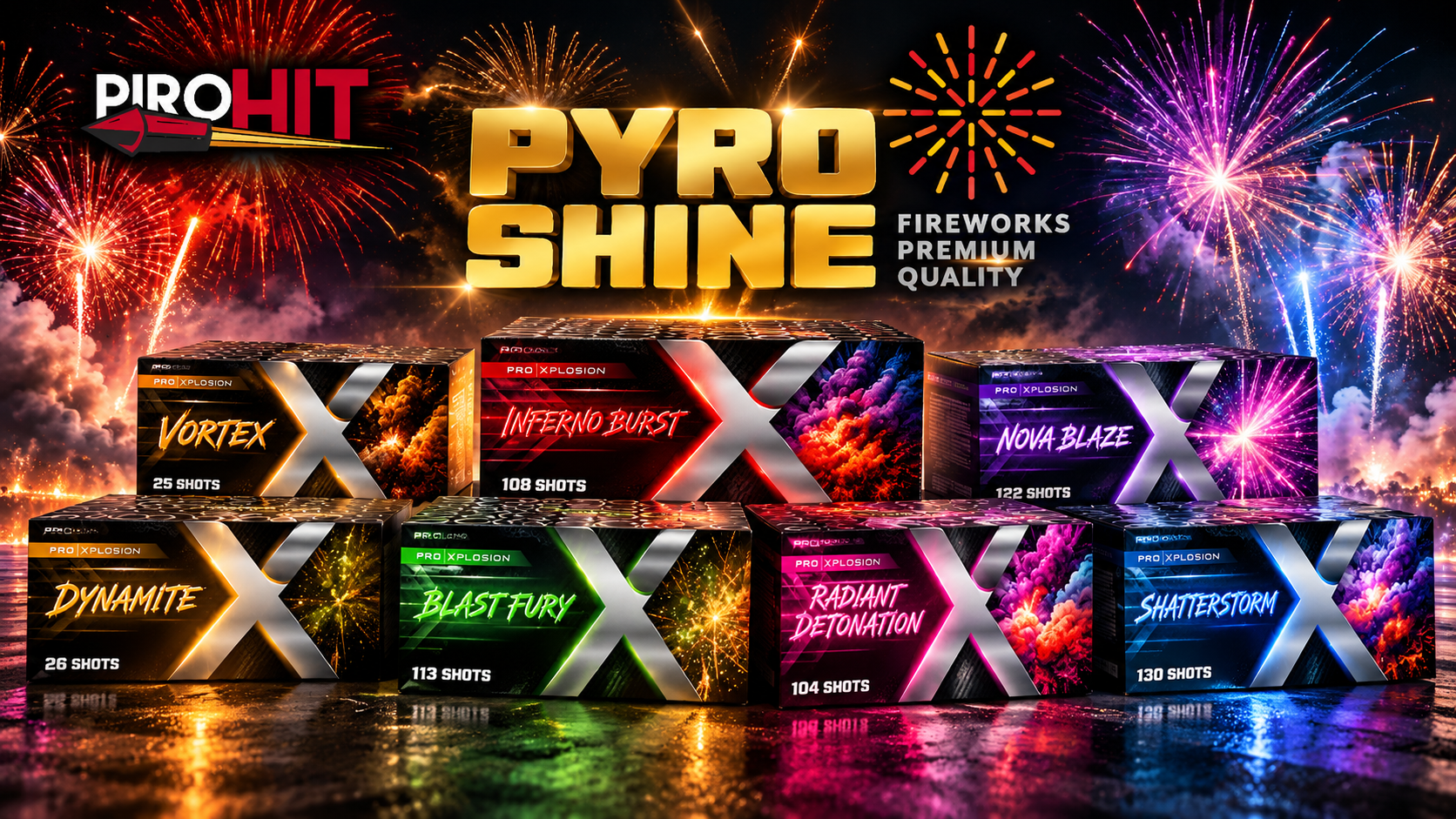 Pyroshine Feuerwerk – Feuerwerksbatterien & Verbundfeuerwerk