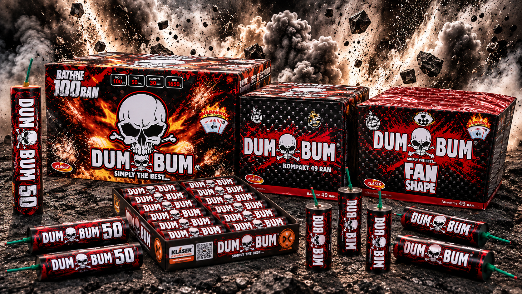 Dum Bum vuurwerk – knalvuurwerk, cakes, raketten en single shots | Klásek