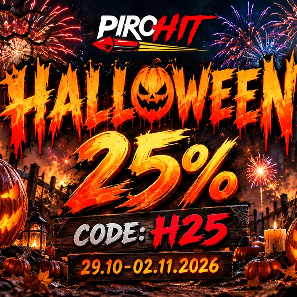 Halloween 2026 bij PiroHiT – vuurwerk tot 25% korting met code H25