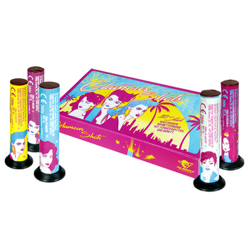 Albert Glamour Shots – single shoty 10 szt. 5 efektów F2 90 g NEC Argento Feuerwerke AM20-M1