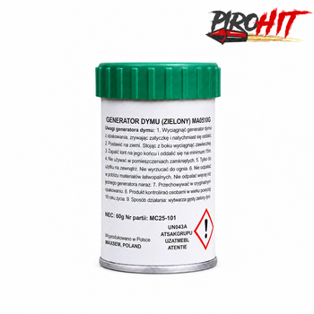 MA0510-GREEN Green Smoke Canister by Maxsem – 55 mm, Approx. 60 Seconds, P1