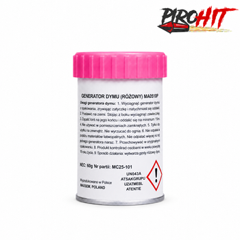 MA0510-PINK Pink Smoke Canister by Maxsem – 55 mm, Approx. 60 Seconds, T1