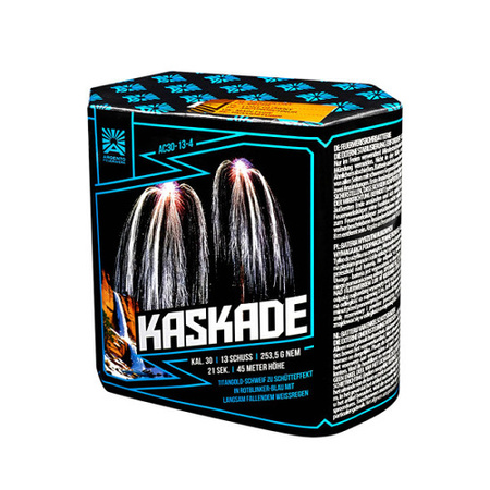 Kaskade – fireworks cake 13 shots 30 mm F2 Argento Feuerwerke AC30-13-4