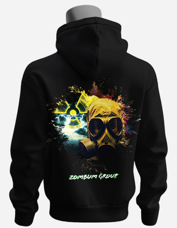 Bluza czarna z kapturem Reactor BR2 2x nadruk rozm. XL