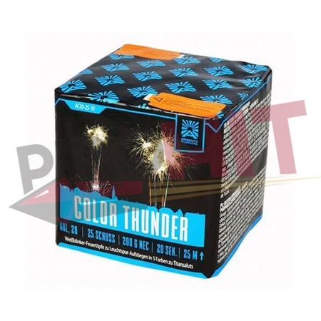 Color Thunder – wyrzutnia hukowa 25 strzałów 20 mm F2 Argento Feuerwerke AC20-25-10-B