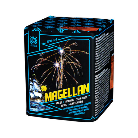 Vuurwerkbatterij Magellan 16 Schoten 30 mm F2 AC30-16-6 Argento Feuerwerke