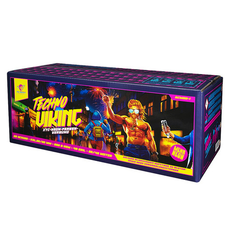 Verbundfeuerwerk Techno Viking 59 Schuss 25–30 mm F2 ACM59-1 Albert Feuerwerk