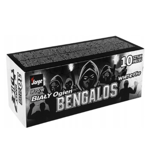 JF70 Ognie Wrocławskie Bengalos Białe 10 sztuk ognie bangalskie