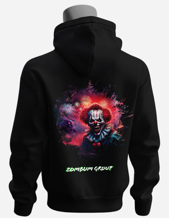 Bluza czarna z kapturem Red Terror BRT1 2x nadruk rozm. L