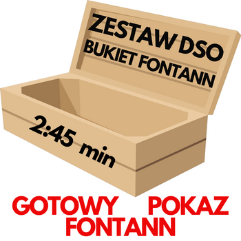 Pokaz fontann "BUKIET FONTANN" Zestaw do samodzielnego odpalania DSO 2:45 min