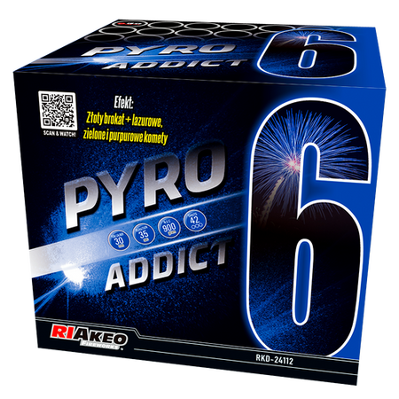 Batterij Pyro Addict 6 42shots 30mm F3 Riakeo