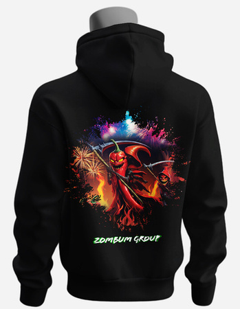 Bluza czarna z kapturem Hot Peppers BHP1 2x nadruk rozm. L