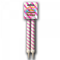 Fontanna tortowa 12cm różowa 2szt  F1  12/30/2